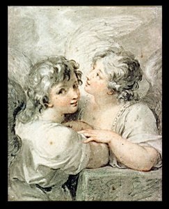 Dwa anioły, XVIII w. (rysunek)